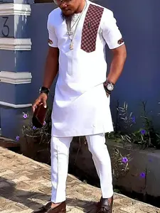 Men's Slim Fit Suit Set, Top + Long Pants, Business Wedding Banquet Formal Dress, Loose-Fitting All Seasons Clothing, Menswear Outfit, Trouser