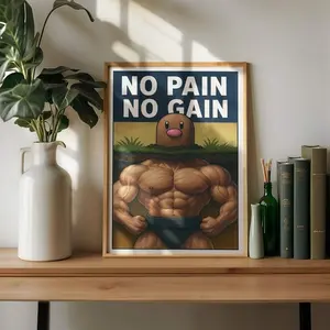 Diglett Anime Poster: Japanese Home Decor Style, Unframed Wall Art for Bedroom, Otaku Aesthetic Home Decor