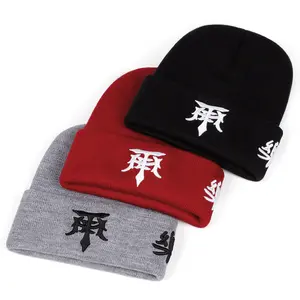 NEW HATS T dagger embroidery Beanie Hat Everyday Wear Keep Warm Durable Knitted Hat Hip Hop Skullcap Brimless Cap
