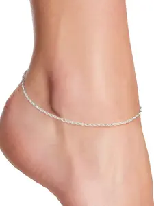 Silver Plated 1.2mm Singapore Chain Anklet