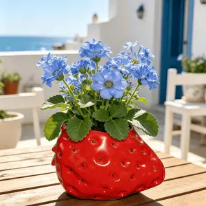 Strawberry Shape Flower Pot, Decorative Flower Pot, Unique Design for Home Decor, Durable Material, Perfect for Plants & Flowers, One Piece Included