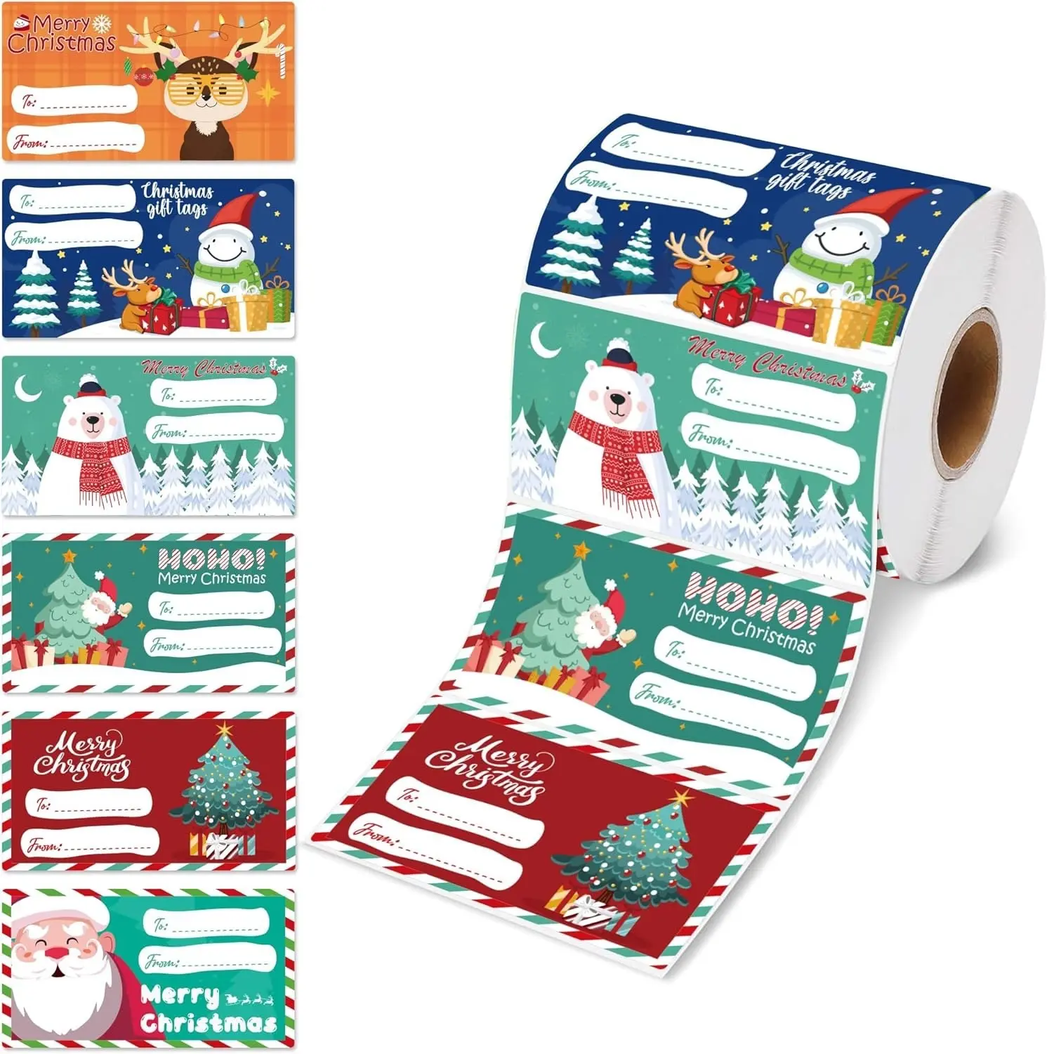500 PCS Christmas Gift Tags, Gifts for Women Men Kids -Christmas Wrapping, Gift Bags ,Christmas Decorations,2.95 x 1.6 Inch