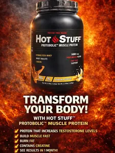 TESTOSTERONE BOOSTING AGENT! Hot Stuff Protobolic Muscle Protein Banana 3.12 lbs - High-Quality Hydrolyzed Whey Protein for Muscle Growth & Recovery