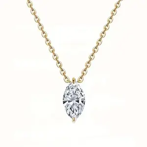 Simple Stylish Pendant Necklace for Women – Marquise Cubic Zirconia, Exquisite Jewelry for Wedding, Daily Wear, Party, Gift for Her, Elegant Girls’ Accessories