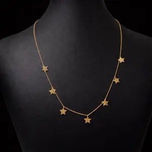Elegant Star Charm Necklace in Gold Tone with Delicate Chain Design for Everyday Wear