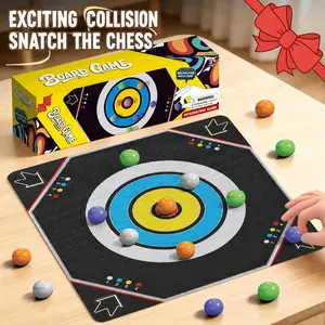 Collision Chess Table Game, Multiplayer Projectile Battle Board Game, Soft Safe Large Size, Stress Relief Toy, Family Party Fun, Hand-Eye Coordination
