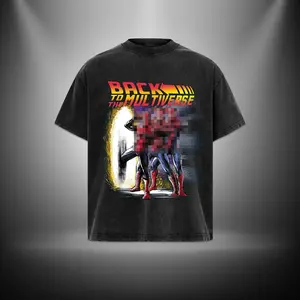 Trio Spidey Back to Multiverse MCU Comic Double Printed Oversize Lightweight Acid Washed Tee TV Series Graphic Top Cotton Streetwear T-Shirt boys merch Men's Regular Fit Floral Print Tee washed  streetwear