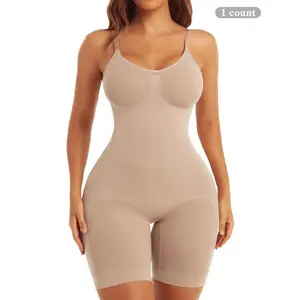 Women's Solid Backless Seamless Shapewear Bodysuit, Casual Comfy Tummy Control Hip Lifter Shaper Clothes, Womenswear Compression, Lady Sexy Shapewear for All Seasons Back To School