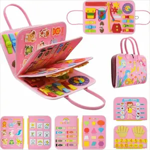 8 Pages Baby Sensory Toy, Portable Baby for Motor Skill, Montessori Learning Sensory Toy for Home Nursery Use, Sensory Activity Board