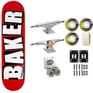 Baker Skateboard Red/White OG Shape 8.0" Independent Satori Premium Kit