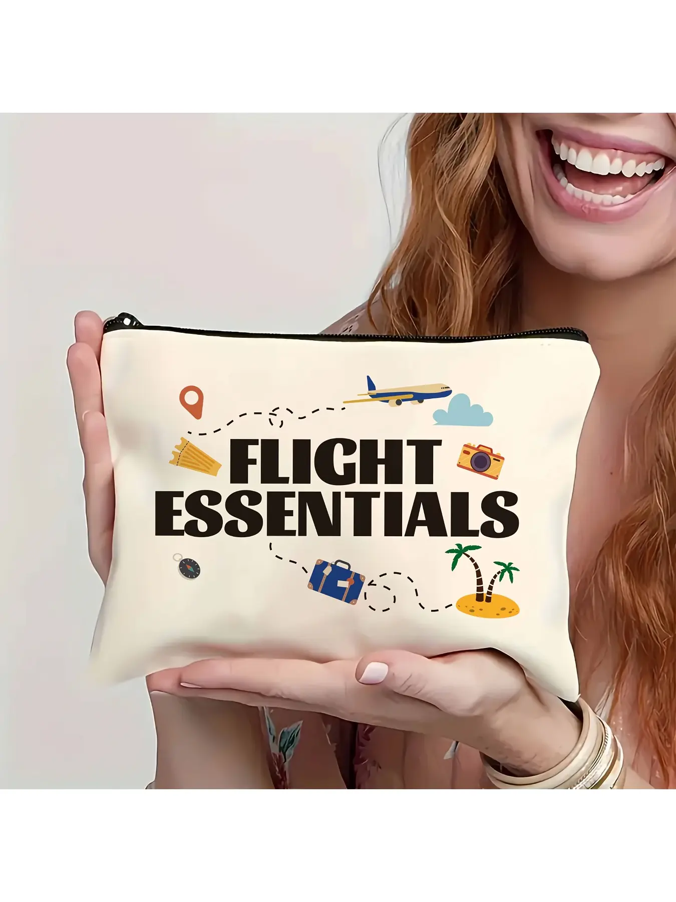Travel-themed Toiletry Bag/makeup Bag with Airplane Print, a Fashionable and Minimalist Travel Pouch for Storing Documents, Passports, and Other Luggage Items. toiletry Pouch/document Organizer, Coin Purse, Travel Toiletry, Cosmetics Bag