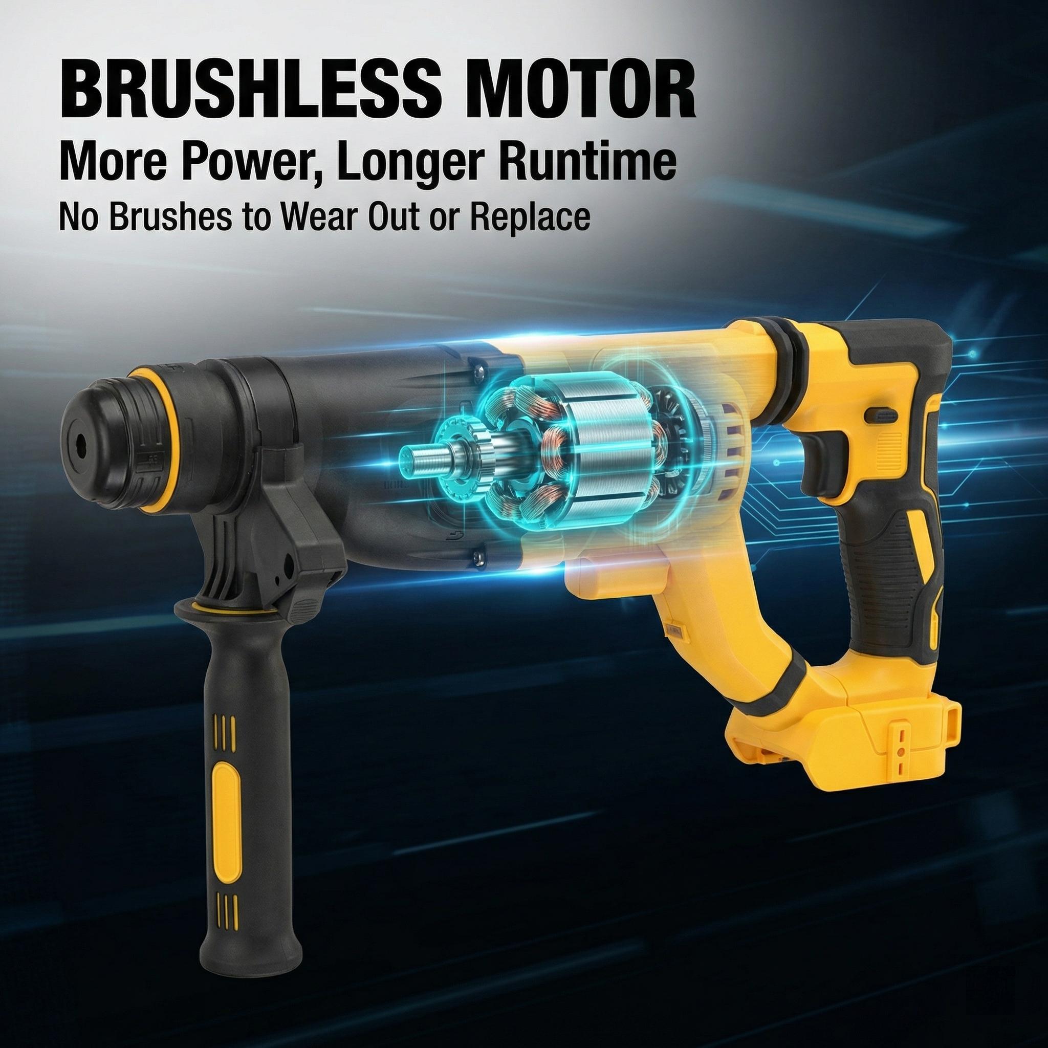 Dewalt DCH263 20V Max SDS Rotary Hammer – 3.0J Hammer Energy, Drills Concrete 28mm / Wood 30mm / Metal 13mm – Brushless Motor for Job Site Use