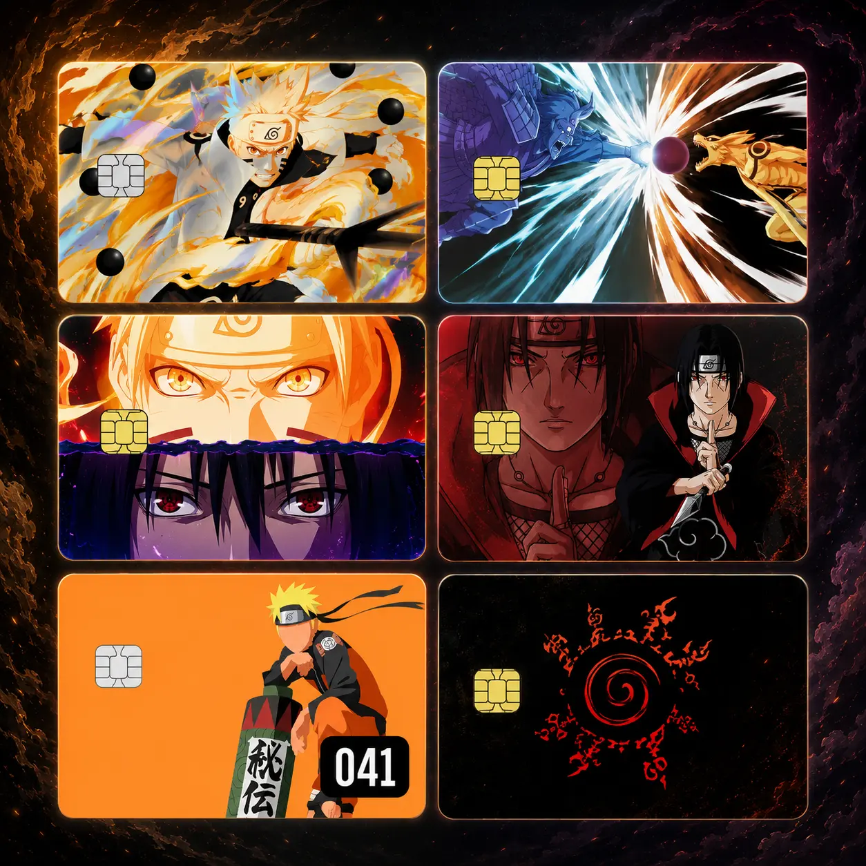 Ninja Anime Credit Card Skin Sticker, Waterproof Vinyl Card Decal, Scratch Resistant, Fits Credit & Debit Cards