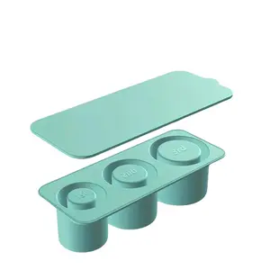 Ice Cube Tray for Stanley Glass Cup, Silicone Flexible Ice Mold with Lid and Bin, Makes 3 Hollow Cylinders, Ideal for Water Tea Cocktails Drinks Coffee