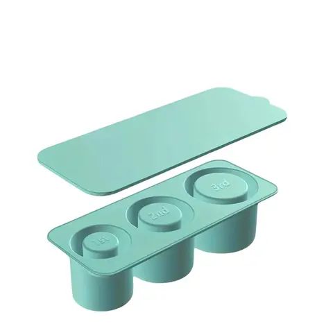 Ice Cube Tray for Stanley Glass Cup, Silicone Flexible Ice Mold with Lid and Bin, Makes 3 Hollow Cylinders, Home Bar Accessories, Barware, Ideal for Water Tea Cocktails Drinks Coffee