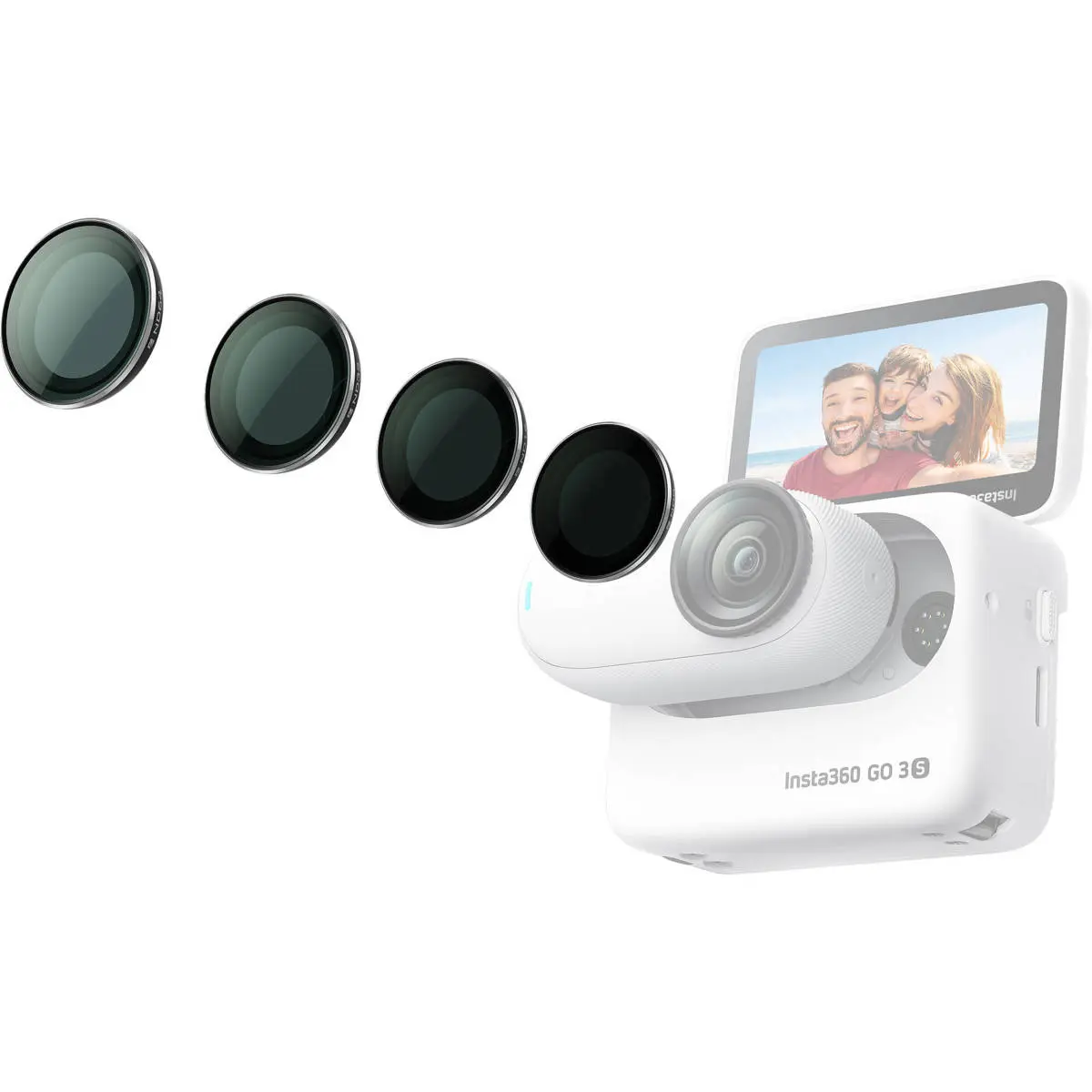 Insta360 ND Filter Set Pack, Camera Accessories Compatible with GO 3S Action Camera, Lights