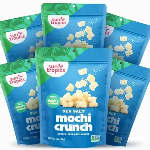 Sun Tropics Mochi Crunch, Sea Salt Flavor- 3.5 oz (6 Pack) | Crispy Crunchy Mochi Bites, Rice Nuggets | Mochi Puff Rice Crackers- Gluten Free & Dairy Free- No MSG Added | Asian Rice Snacks