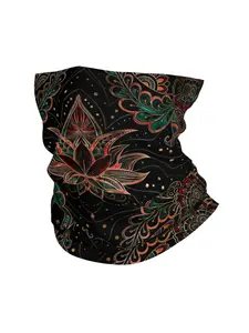 Lotus Pattern Lightweight Scarf Headwrap Neck Gaiter Face Mask Headband - Polyester and Spandex Blend