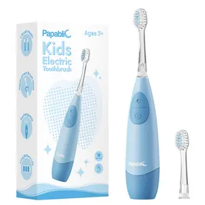Papablic Sonic Toothbrush Kids for 5Y+, Smart LED Timer, With 2 Brush Heads, Baby Daily Lightweight Oral Hydiene, Birthday Gift