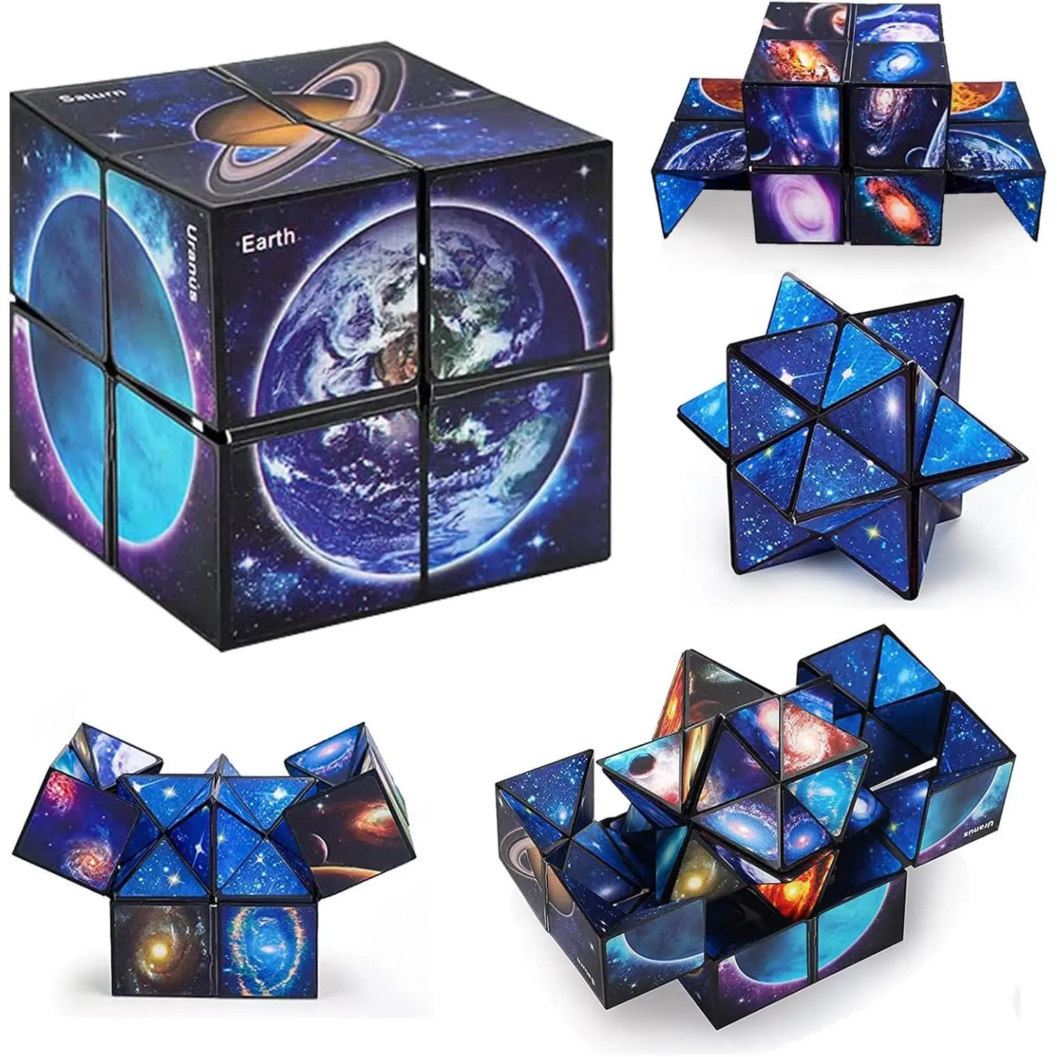 F-ITC18 Infinity Cube Fidget Toy - STAR, STICKERS-Included ABS Magic Cube, Lightweight, Compact, Unisex Logic Skills Toy for 8-12 Year Olds, Birthday Gift