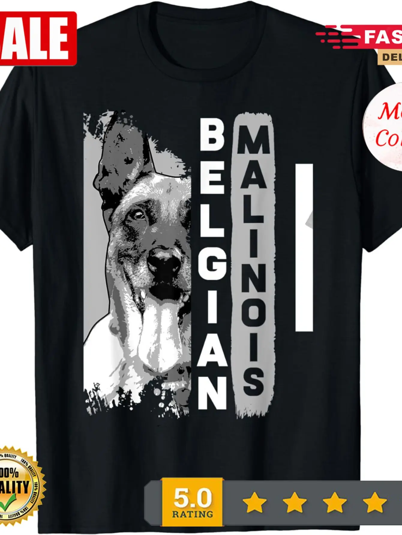 Retro Design for Belgian Malinois, Perfect Gift fo unisex soft cotton short sleeve t shirt, vintage graphic casual tee for men women teens, perfect birthday holiday gift for camping travel gym daily street casual wear