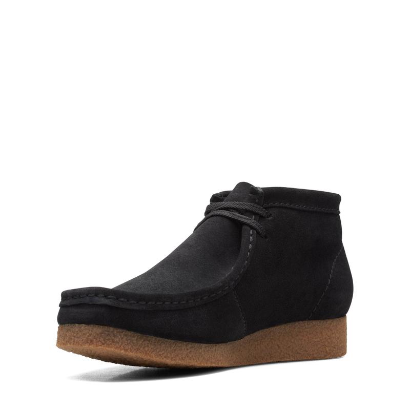 Clarks Shacre Boot Black Sde Men's Lace Closed Suede Footwear with Rubber sole for Comfort and Walking Shoes