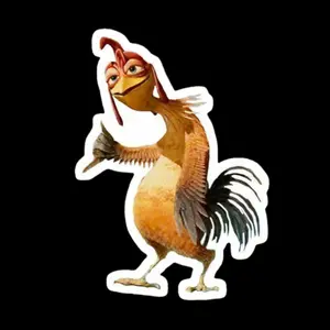 Surf's Up Chicken Joe Vinyl Sticker, Chill Rooster Cartoon, Funny Laptop Decor, Relaxed Vibes Beach Style Sticker