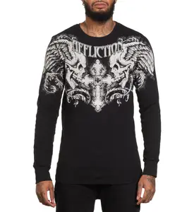 Affliction Men's Thermal Long Sleeve Shirt Winged Up