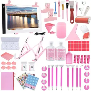 158 count  Art Accessories Kit All Inclusive  Painting Tool Set with A4  Painting Light Pad, Art Sealer Glue, Correction,Pens Storage Box for DIY Craft