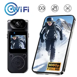 Sports Action Camera 1080P, WiFi Camera with 180° Rotating Lens, 6X Digital Zoom, Infrared Night Vision, Loop Recording, Underwater Camera, POV Helmet Camcorder with Remote, Autofocus Vlogging, for Skate, Snowboarding, Skiing, Vlogging
