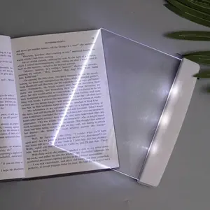 Flat Book Light without Battery, 1 Count Eye Care Reading Lamp, Portable Bookmark Light, Night Lamp, Clear LED Book Full Page Light Illuminator for Reading