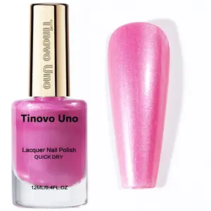 Tinovo Uno New Glitter Series Barbie Pink Nail Polish 12ml Liquid Polish - Natural and quick-drying, alcohol-free and safe formula, you can also create salon effects at home, a must-have for DIY nail art enthusiasts, authentic anti-counterfeit bottle cap