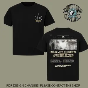 Bring Me The Horizon North American Tour T-Shirt, Retro Rock Band Tee, BMTH Tour 2026 T-Shirt, 'Ascension Program 2' Music Tour T-Shirt, Unisex Oversize Heavy Metal Band Tee, Gift for Metal Music Lovers, Rock Music Gift for Men & Women.