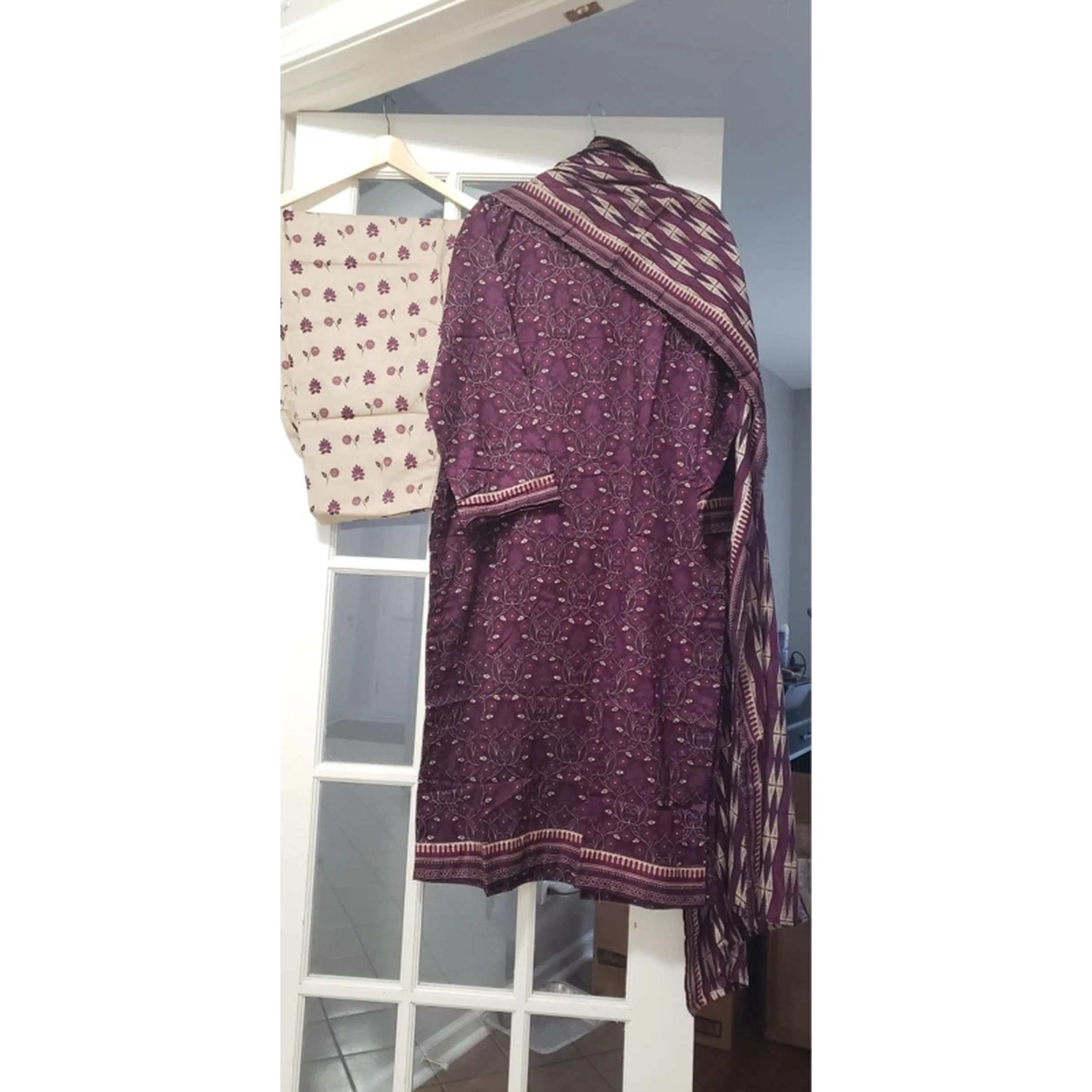 Burgundy 3pcs Tawakal Lawn Digital Printed Large Size Chest 23 Hips 50 Shirt Length 45.5" Sleeves Length 22" Collar Neck with Shalwar Style Bottom