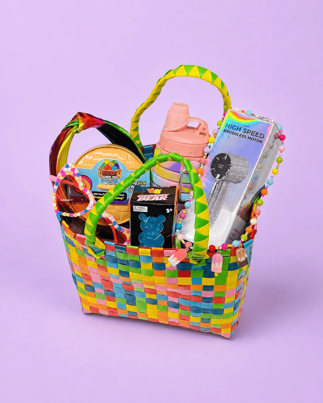 Ultimate Summer Fun Gift Basket, Bling Metallic Party Supplies for Home Festive Occasions