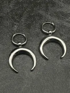 2pcs Retro Moon Earrings, Stud Earring Jewelry, UniqueComfortable and Versatile, Fashionable Men's and Women's Jewelry Accessories, Suitable for Daily Wear or Gatherings Engagement  Party Suitable for Both Men and Women