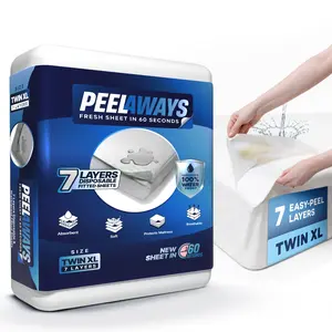 PeelAways Waterproof Disposable Fitted Sheets, Disposable Bed Sheets - Crib to King Sizes - As Seen On Shark Tank