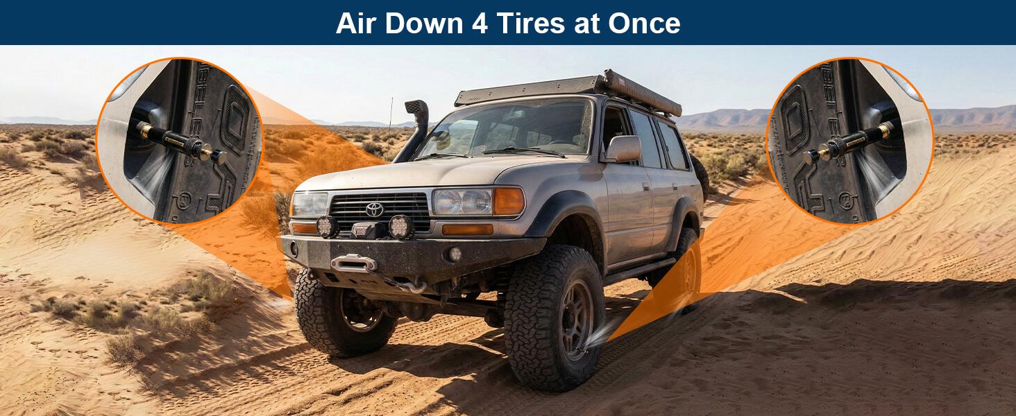 AltitudeCraft 4-Pack Automatic Tire Deflators, Hands-Free Rapid Air Down in Minutes for Beach & Trail, 10-30 PSI Off-Road Gear AltitudeCraft 4-Pack Automatic Tire Deflators, Hands-Free Rapid Air Down in Minutes for Beach & Trail, 10-30 PSI Off-Road Gear