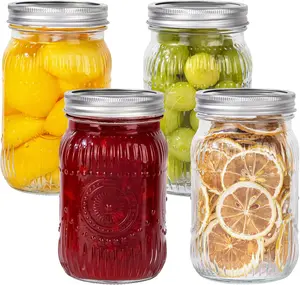 MirthMood 32 OZ Wide Mouth Mason Jars, 4 PACK Glass Mason Jars with airtight , Quart mason jars wide mouth  for Canning, Pickling, Preserving, Fermenting, DIY Crafts & Decor