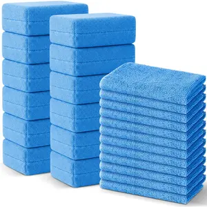HunnmingRe 24 Pcs Microfiber Applicator Pad Kit Include Non Scratch Car Wash Sponge and Cleaning Cloth Microfiber Towels Premium Wax Foam Applicator Pads for Car Drying, Detailing, Buffing