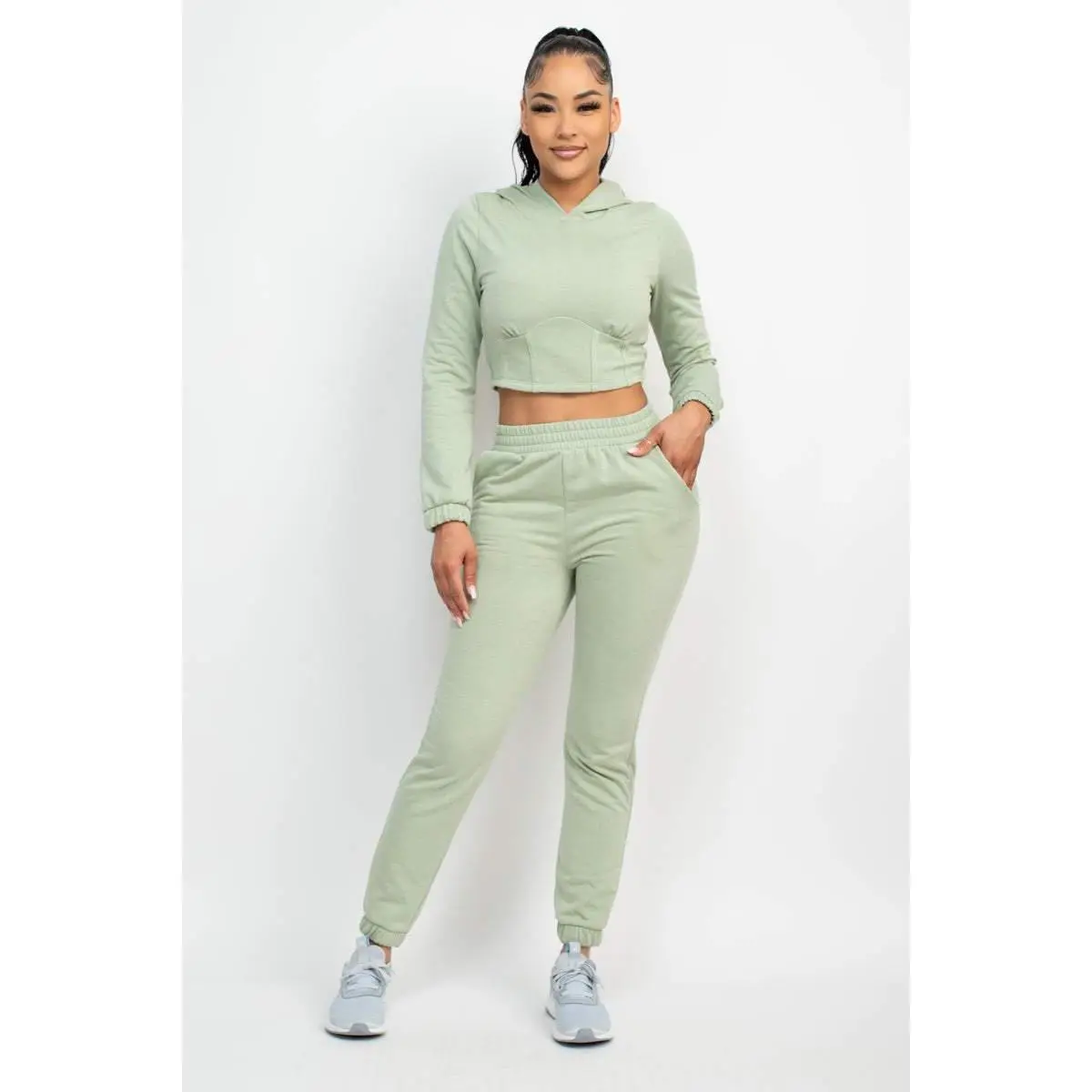 Hooded Corset Top & Pants Set