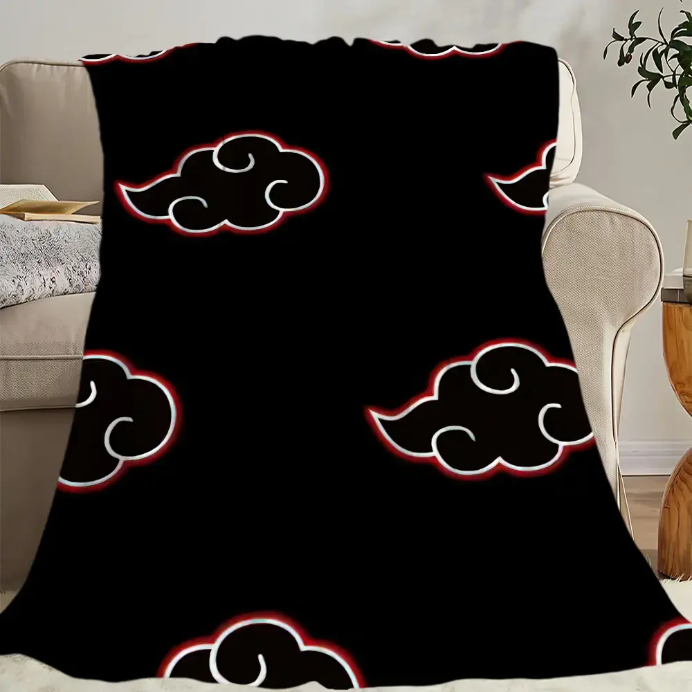 Naruto Akatsuki Sasuke Print Flannel Throw Blanket, Comfortable Skin-Friendly All Season Cozy Cover for Living Room Bedroom Bed Travel, Multipurpose Anime Home Decor, Perfect Birthday Christmas Holiday Gift for Naruto Anime Fans