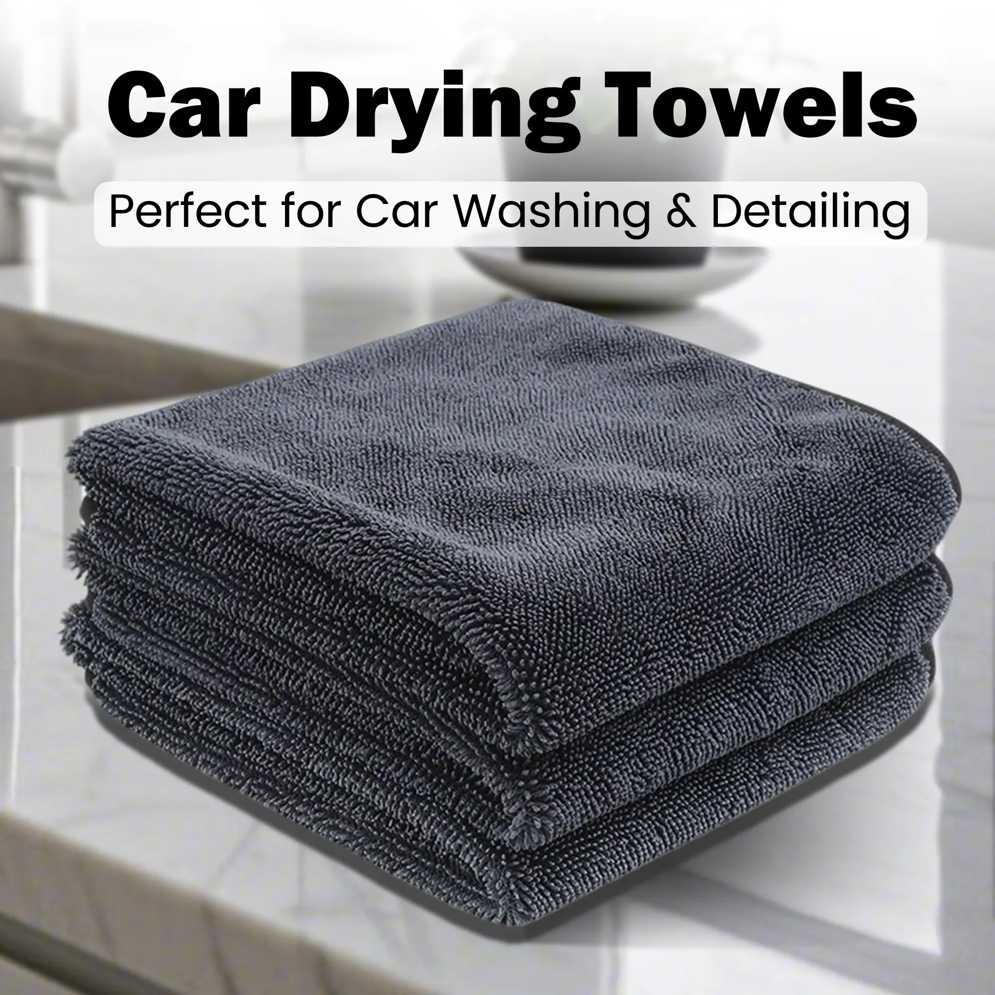 1 Count Shiny Microfiber Reusable Cleaning Cloths - Super Absorbent Home Care Supplies for Bathroom Water Removal, Microfiber Towels for Cars