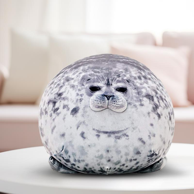 Chubby Seal Plush Toy Stuffed Cotton Comfortable Animal Throw Pillow Cozy Chic Fabric Winter Versatile Sweet Snuggle Gift