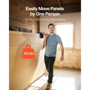 VEVOR Plywood Carrier, 200 lbs Single Clamp Capacity, Adjustable Drywall Carrying Tool for 0-1 Inches Thickness Boards, Plywood Carrier with Non-Slip Grips for Plastic Boards, Plywood, Drywall