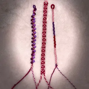 Valentines Embroidery Floss Bracelet Set