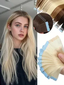 Mini Tape In Human Hair Extensions Invisible Lightweight Comfortable Secure Natural Blending No Damage Easy Reusable Perfect for Thin Hair Daily Looks Party Styling Long Lasting Soft Smooth Multiple Trendy Shades Available