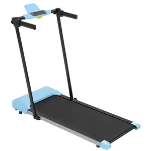 Compact Home Flat Belt Treadmill, 49.20x23.60x42.90in Black, LED Display, 7.5MPH Adjustable Speed, Portable Running/Walking Machine with Mobile Wheels for Home Office Fitness