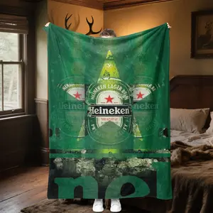 Heineken Beer02 patterned printed blanket, a blanket for the living room, bedroom, office and lunch break, a portable blanket suitable for all four seasons, a holiday gift for family and friends