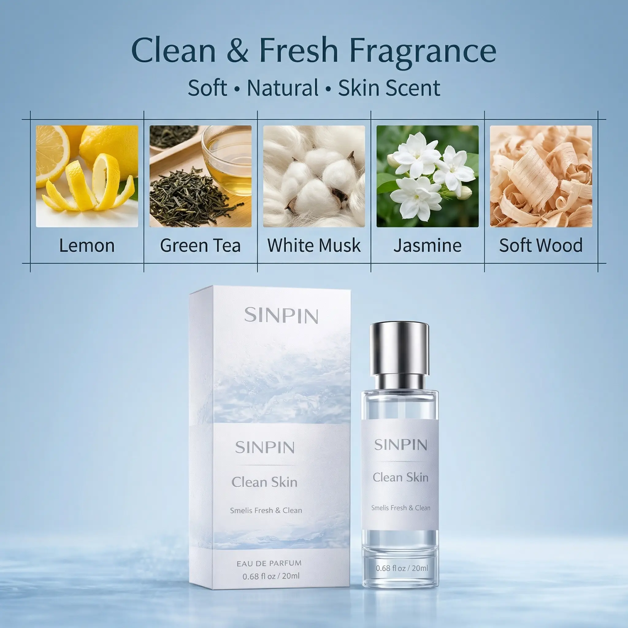 Clean Skin Perfume for Women – Soft Musk Fresh Fragrance